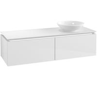 Villeroy and Boch Countertop Basin Unit Legato Washbasin on the right with lighting 1400x380x500mm Glossy White