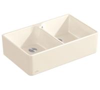 Villeroy and Boch Countertop Sink 80 X double with pop up waste 795mm Stone White 638002RWHL1