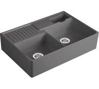 Villeroy and Boch Countertop Sink double with pop up waste 895mm Graphite CeramicPlus 632392I4HL0