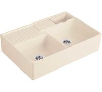 Villeroy and Boch Countertop Sink double with pop up waste 895mm Ivory CeramicPlus 632392FUHL0