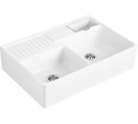 Villeroy and Boch Countertop Sink double with pop up waste 895mm Stone White 632392RWHL0