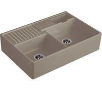 Villeroy and Boch Countertop Sink double with pop up waste 895mm Timber CeramicPlus 632392TRHL0