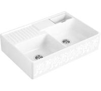 Villeroy and Boch Countertop Sink double with pop up waste 895mm White Pearl 632392KTHL0