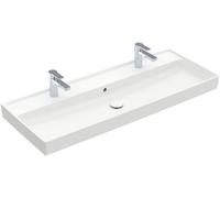 Villeroy and Boch Double Basin Collaro 2x1 hole with overflow Stone White CeramicPlus 1200mm