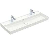 Villeroy and Boch Double Basin Collaro 2x1 hole with overflow White Alpin CeramicPlus 1200mm