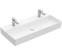 Villeroy and Boch Double Basin Memento 2.0 grounded 2x1 hole without overflow White Alpin CeramicPlus 1000mm