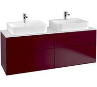 Villeroy and Boch Double Basin Vanity Unit Finion Peony/Glass White F18100HB