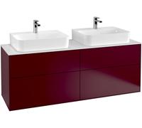 Villeroy and Boch Double Basin Vanity Unit Finion with wall lighting Peony/Glass White G18100HB