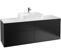 Villeroy and Boch Inset Basin Vanity Unit Finion Black/Glass White F19100PD