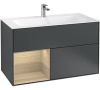 Villeroy and Boch Inset Basin Vanity Unit Finion Midnight Blue/Oak Veneer G030PCHG