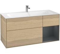 Villeroy and Boch Inset Basin Vanity Unit Finion Oak Veneer/Midnight Blue G070HGPC