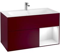 Villeroy and Boch Inset Basin Vanity Unit Finion Peony/Glossy White F040GFHB