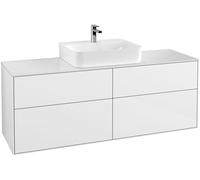 Villeroy and Boch Inset Basin Vanity Unit Finion with wall lighting Glossy White/Glass White G19100GF