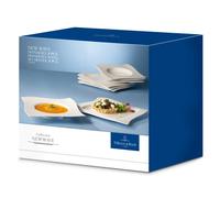 Villeroy & Boch NewWave Dinner Set For Up to 4 People, 8 Pieces, Premium Porcelain, White