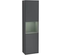 Villeroy and Boch Tall Bathroom Cabinet Finion 2 doors Left 1515x420mm 1 LED Midnight Blue Matt Lacquer/Olive Matt Lacquer