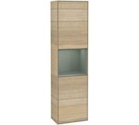 Villeroy and Boch Tall Bathroom Cabinet Finion 2 doors Left 1515x420mm 1 LED Oak Veneer/Olive Matt Lacquer