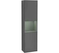 Villeroy and Boch Tall Bathroom Cabinet Finion 2 doors Left 1515x420mm 3 LED Anthracite Matt Lacquer/Olive Matt Lacquer