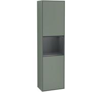 Villeroy and Boch Tall Bathroom Cabinet Finion 2 doors Left 1515x420mm 3 LED Olive Matt Lacquer/Midnight Blue Matt Lacquer
