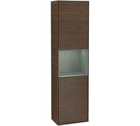 Villeroy and Boch Tall Bathroom Cabinet Finion 2 doors Left 1515x420mm 3 LED Walnut Veneer/Olive Matt Lacquer