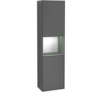 Villeroy and Boch Tall Bathroom Cabinet Finion 2 doors Right 1515x420mm 1 LED Anthracite Matt Lacquer/Olive Matt Lacquer