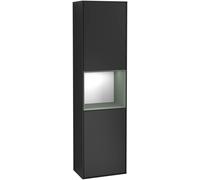 Villeroy and Boch Tall Bathroom Cabinet Finion 2 doors Right 1515x420mm 3 LED Black Matt Lacquer/Olive Matt Lacquer