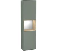 Villeroy and Boch Tall Bathroom Cabinet Finion 2 doors Right 1515x420mm 3 LED Olive Matt Lacquer/Oak Veneer
