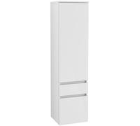 Villeroy and Boch Tall Bathroom Cabinet Legato 1550mm Hinges left 1 door 2 drawers Glossy White