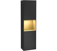 Villeroy and Boch Tall Bathroom Cabinets Finion 418x1516x270mm Black matte Lacquer F460HFPD