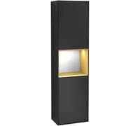 Villeroy and Boch Tall Bathroom Cabinets Finion 418x1516x270mm Black matte Lacquer G470HFPD