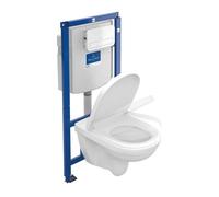 Villeroy and Boch Wall Hung Toilet O.novo White Rimless Toilet Seat Soft Close 5660D301