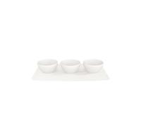 Villeroy & Boch Manufacture Rock dipping bowl 3 st with tray Blanc