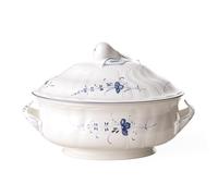 Villeroy & Boch 1023412360 Old Lu x Embourg Tureen, Premium Porcelain, White/Blue, 2.7 Litre
