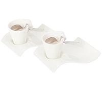 Villeroy & Boch 1024847556 New Wave Espresso Cups, Porcelain, White