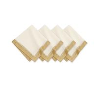 Villeroy & Boch 21"x21" Napkins, Linen, Ivory/Gold, 21" x 21" (Set of 4)