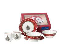 Villeroy & Boch 6-Pieces Toy's Delight Breakfast Set for 2, Red, Porcelain