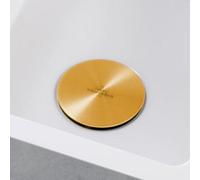 Villeroy & Boch 90mm Universal Strainer Waste Cover Cap, Brushed Gold Stainless Steel