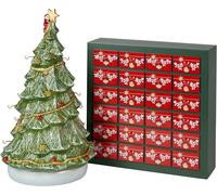 Villeroy & Boch - Christmas Toys Memory Advent Calendar Set 26 Pieces, 24 Porcelain Figures, Porcelain Christmas Tree 3D and Wooden Calendar, Xmas Decoration Indoor, Christmas Figurines Decorations