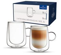 Villeroy & Boch - Artesano Hot&Cold Beverages Latte Macchiato Glass, Set of 2 Glasses, Double-Walled Glasses for Cold and hot Beverages, 250 ml, Borosilicate Glass, Dishwasher-Safe, Microwave-Safe