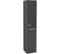 Villeroy & Boch Avento - Tall cabinet with 2 doors & hinges left 350x1760x404mm crystal grey/crystal grey