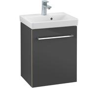 Villeroy & Boch Avento - Vanity Unit with 1 door & hinges left 430x514x352mm crystal grey/crystal grey