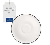 Villeroy & Boch - Black Lines Coffee Cup Saucer, White with Black Rim, Dishwasher-Safe, Microwave-Safe, Saucer for Coffee or Tea, Premium Porcelain