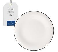 Villeroy & Boch - Black Lines Dinner Plate White with Black Rim, Dishwasher-Safe, Microwave-Safe, Flat Dining Plate, Tableware, Large Plate, Premium Porcelain