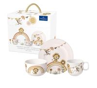 Villeroy & Boch - Boho kids "Roar like a lion" Children's Tableware Set 3pcs., Children's Tableware Porcelain and Stainless Steel Cutlery, Tableware Set for Kids, Dishwasher Safe, Microwave Safe, Multicolored
