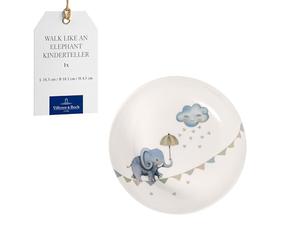 Villeroy & Boch Boho Kids Walk Like an Elephant Deep Children's Porcelain Soup & Pasta Plate, 18.5 cm Ø, Dishwasher & Microwave Safe, Multicolored