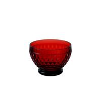 Villeroy & Boch Boston Coloured Dessert Bowl, 430 ml, Crystal Glass, Transparent/Red