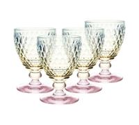 Villeroy & Boch Boston Pearl Water Goblet, Set of 4, Colourful Shimmering, Dishwasher Safe, Glass for Water and Juices, Water Glass, Drinking Glass, Colourful Glass, Juice Glass, Crystal Glass
