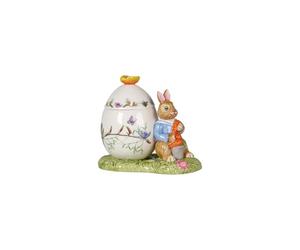 Villeroy & Boch Bunny Tales Easter Egg Max with Carrot Decorative Tin for Treats, Hard Porcelain, 11 x 6.5 x 9.5 cm, Colourful, 11 x 6,5 x 9,5