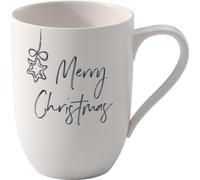Villeroy & Boch - Statement Mug Merry Christmas 11.5 x 8 x 10.5 cm, Premium Porcelain, White