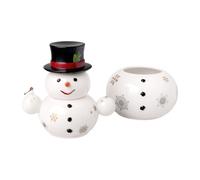 Villeroy & Boch - Christmas Toys Memory jar, three stacked jars, biscuit tin in a snowman shape, 20.5 x 18 x 31 cm, premium porcelain, multicoloured