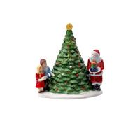 Villeroy & Boch Christmas Toys Santa on the Tree, Hard Porcelain, Wax, Green/Multi-Colour 20 x 17 x 23 cm(One Size)